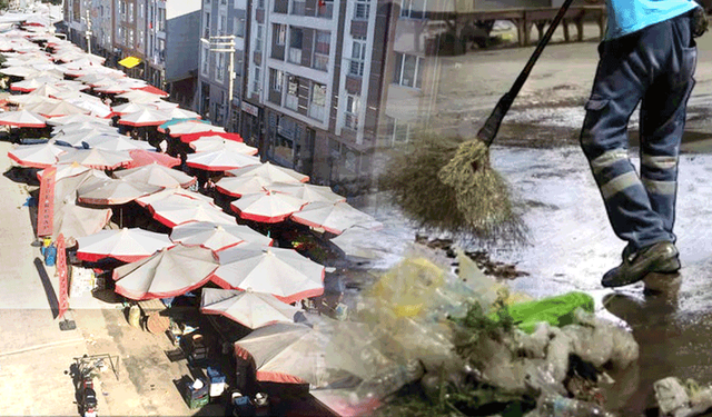 Eskişehir'de kurulan pazar alanında gece yarısı temizlik isyanı